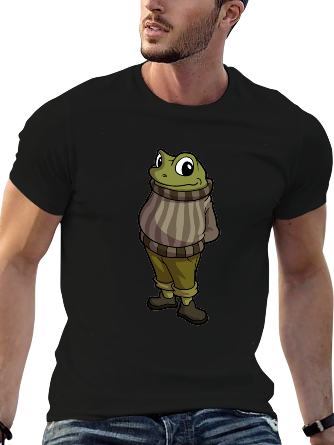 Frog in Sweater Graphic T-Shirt