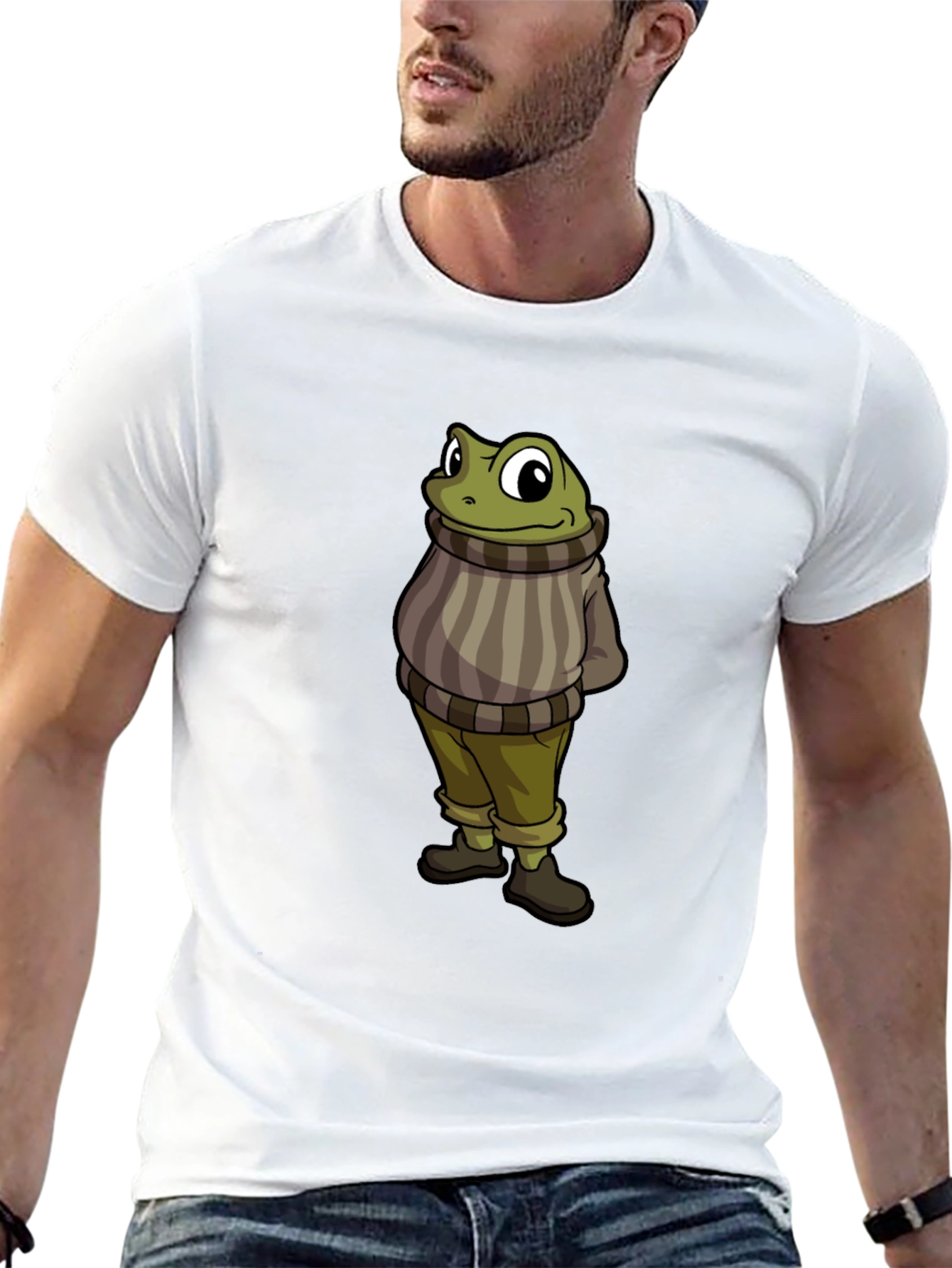 Frog in Sweater Graphic T-Shirt