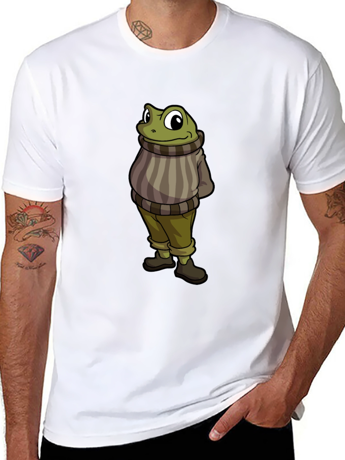 Frog in Sweater Graphic T-Shirt