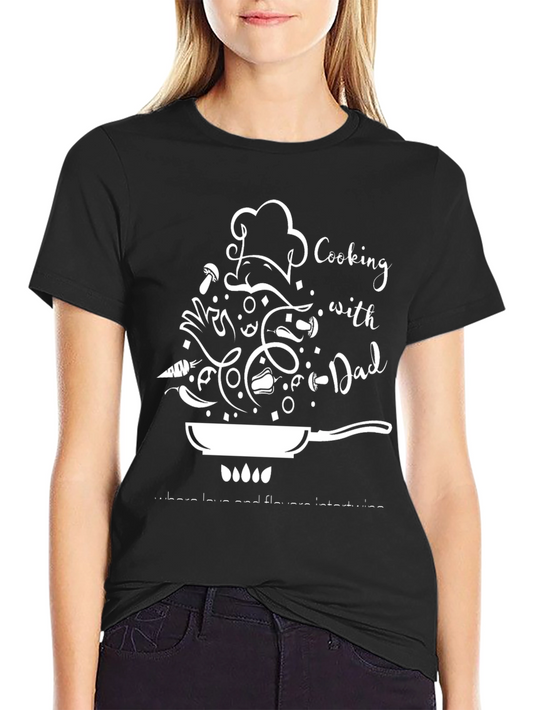 Cooking With Dad Black Graphic Tee