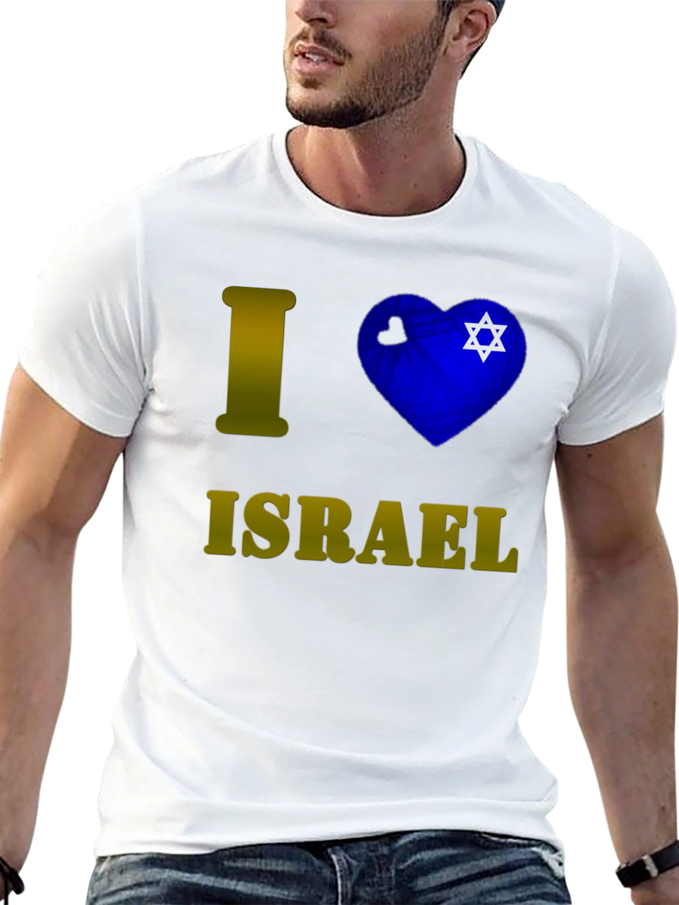 I Love Israel T-Shirt Black Cotton Graphic Tee