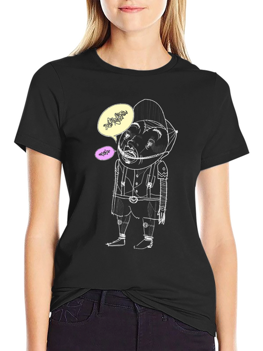 Humorous Graphic Print Mens Black Tee