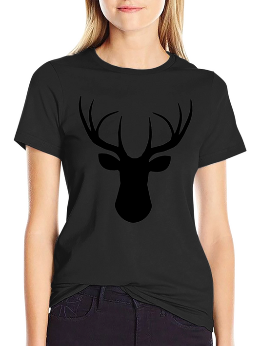 Black Deer Head Graphic Tee