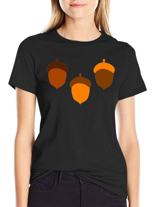 Acorn Trio Graphic Tee - Black Cotton T-Shirt