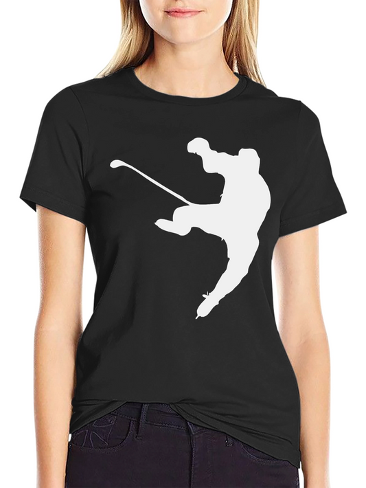 Hockey Player Graphic Tee - Black