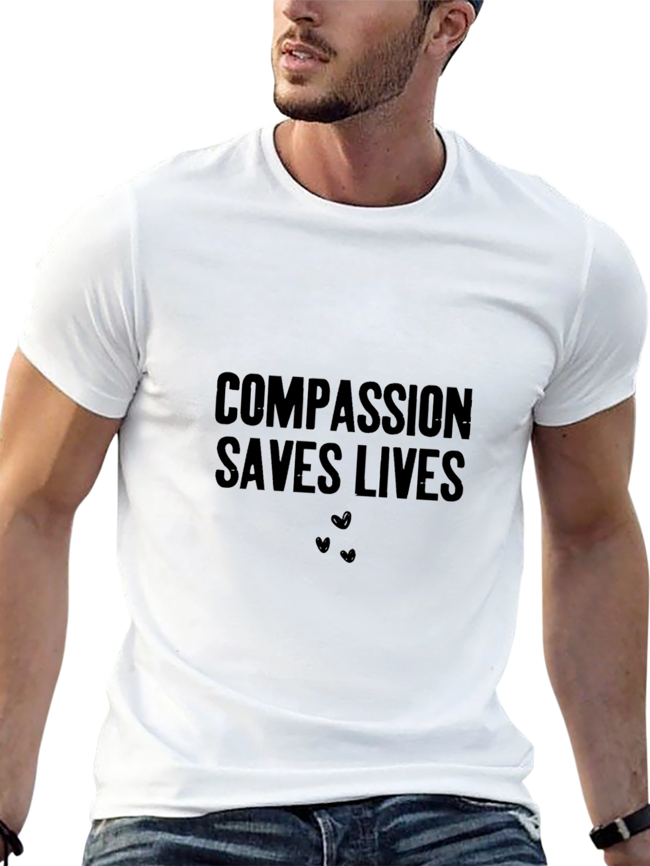 Compassion Saves Lives Graphic Tee - Black