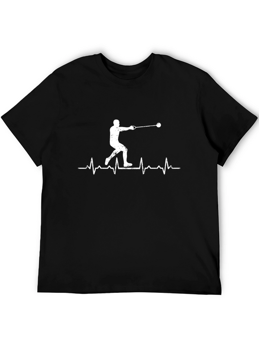 Hammer Throw Heartbeat T-Shirt - Black