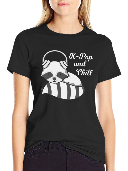 K-Pop & Chill Raccoon Graphic Tee