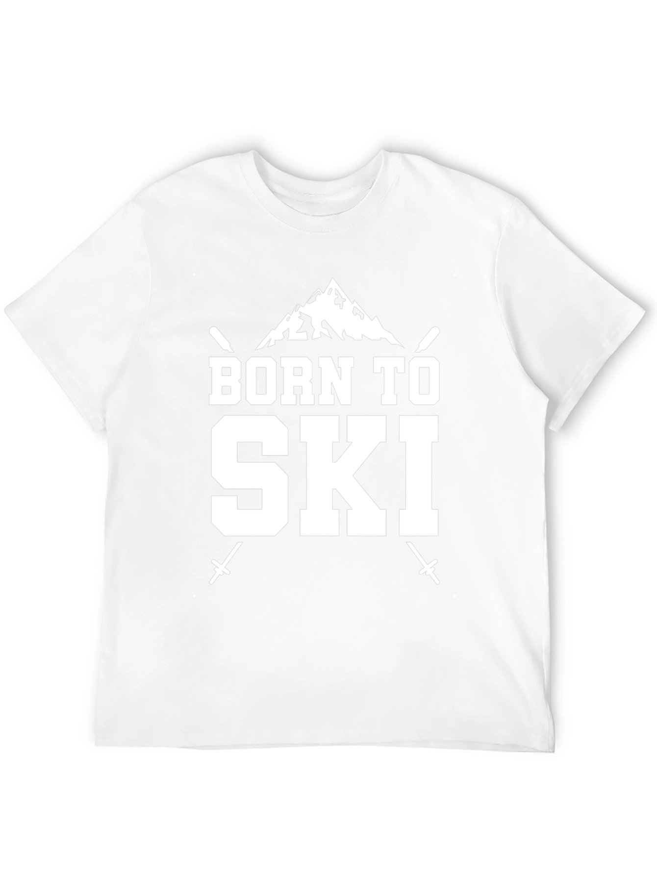 Born to Ski Black T-Shirt Skiing Mountain Tee