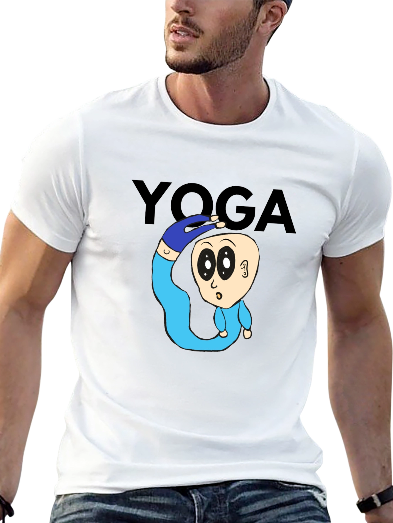 Yoga Cartoon T-Shirt: Flexible Fun!