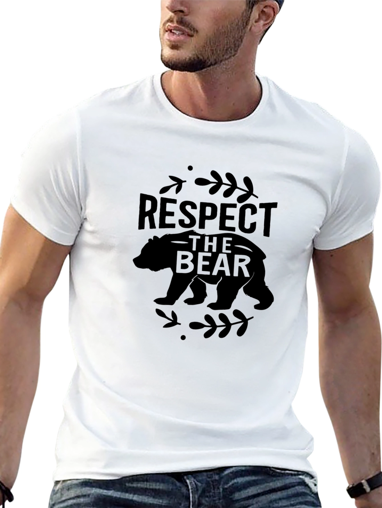 Respect the Bear Black Graphic T-Shirt
