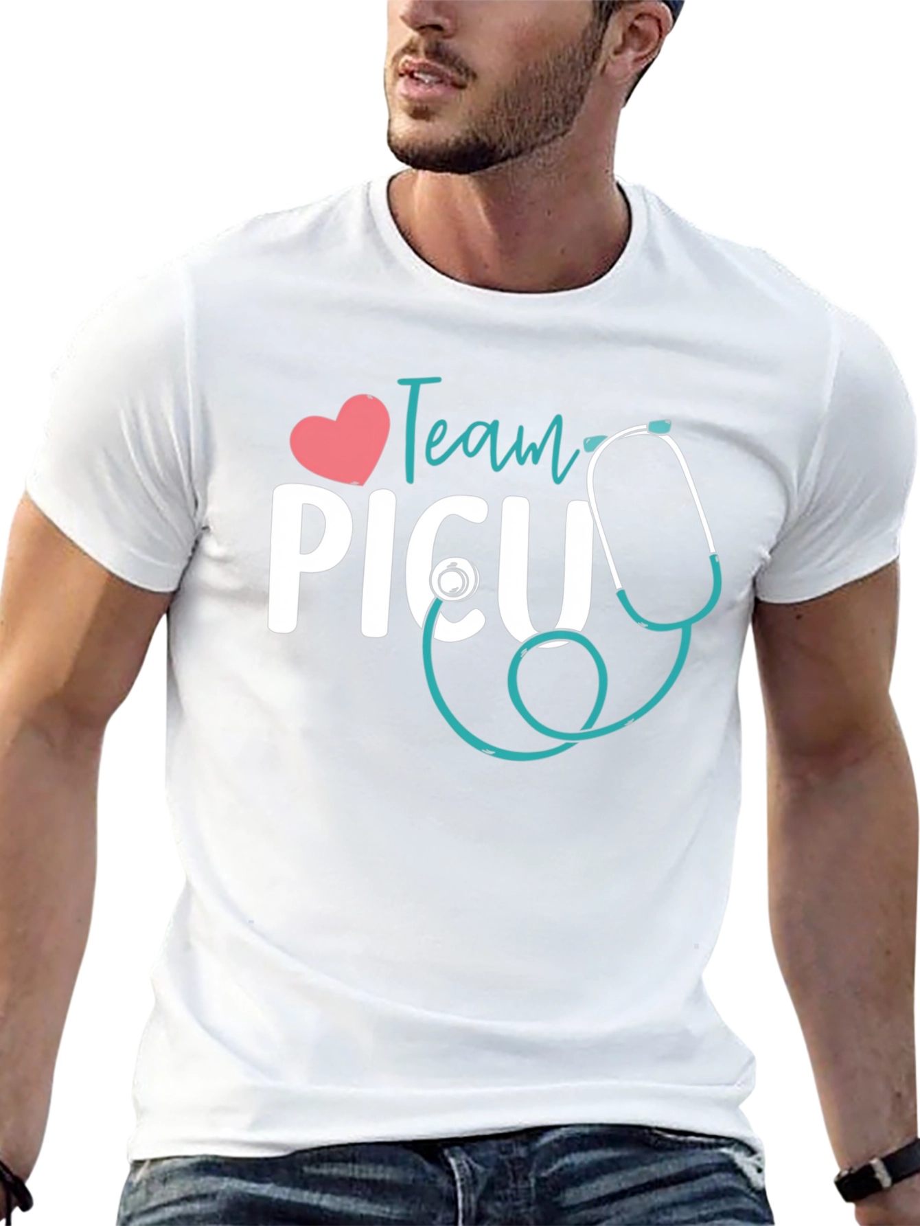 Team PICU Stethoscope Graphic T-Shirt