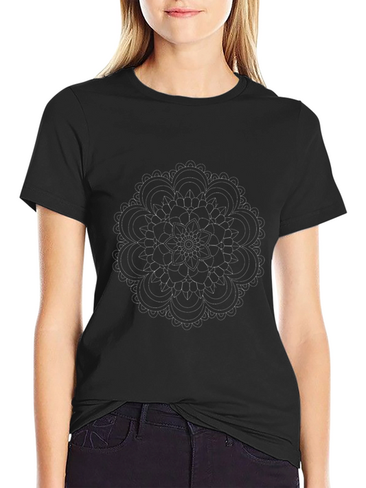 Elegant Mandala Design Black T-Shirt