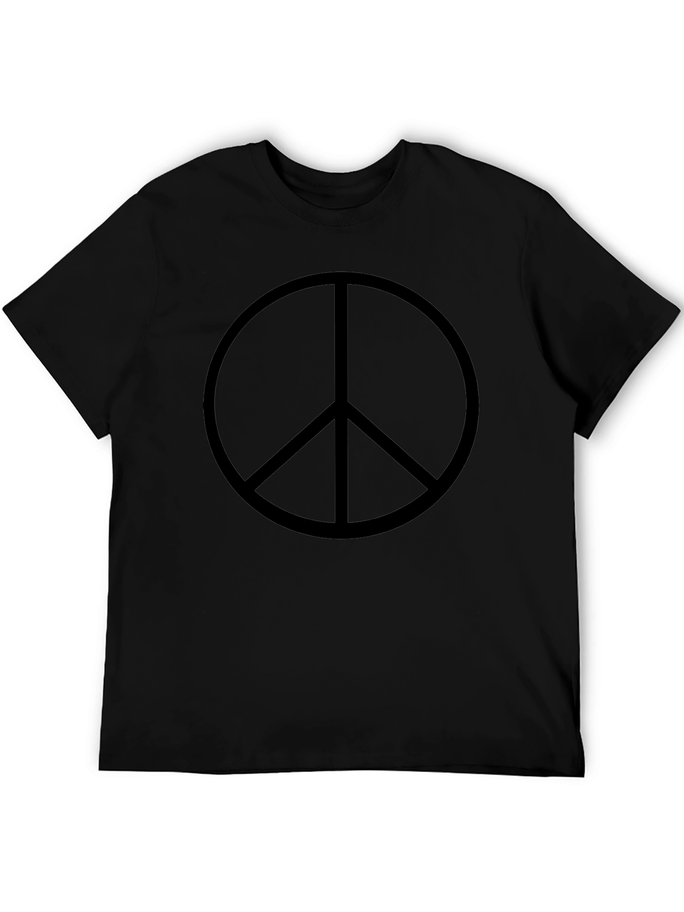 Black Peace Sign Graphic T-Shirt - Casual Menswear
