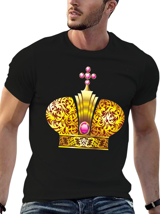 Golden Crown Graphic Black T-Shirt