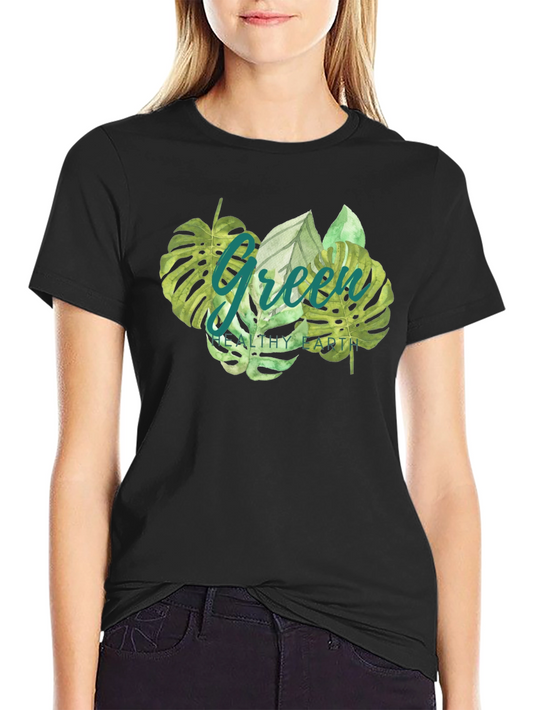 Green Healthy Earth Graphic T-Shirt