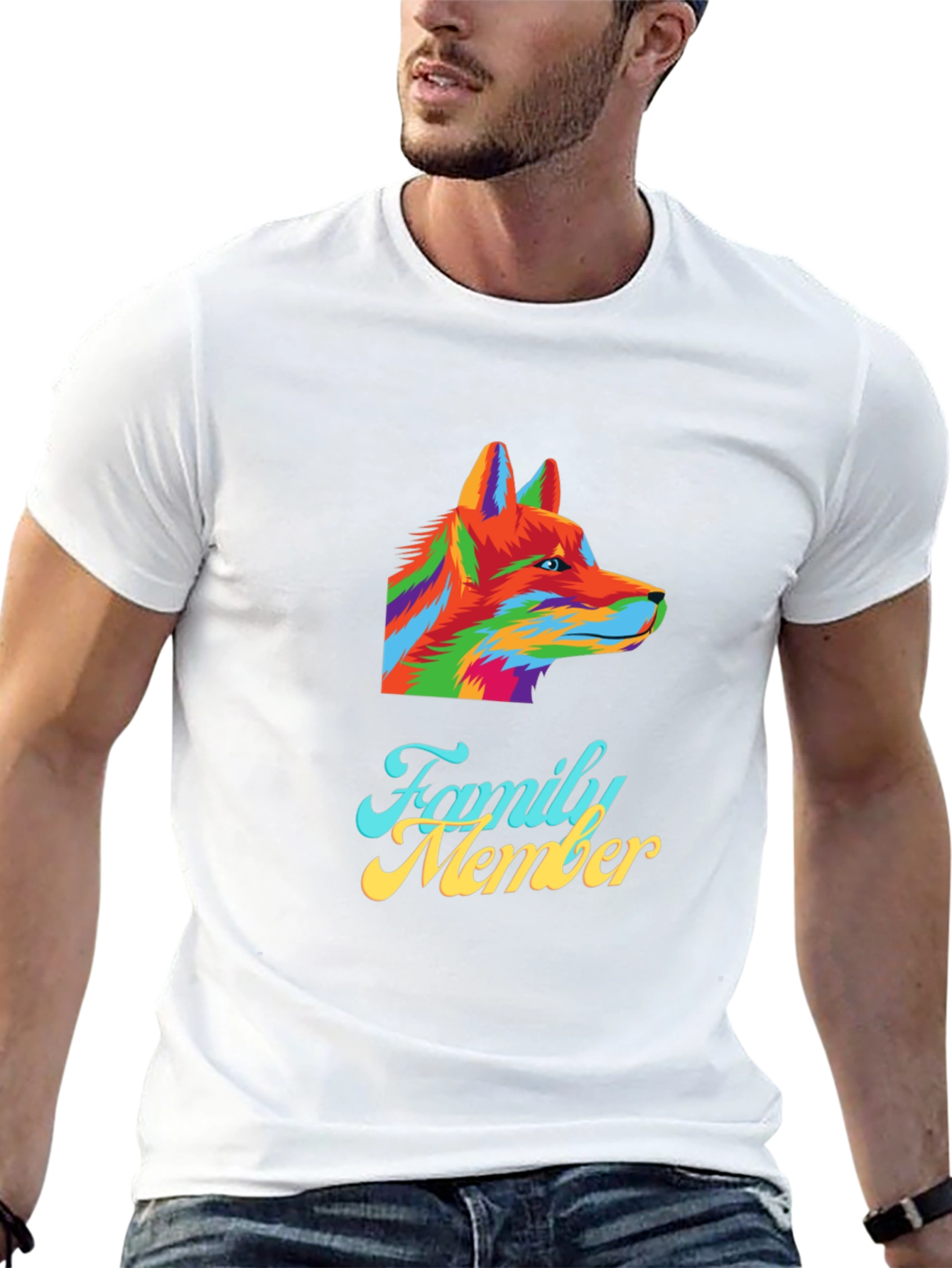 Family Member Wolf Graphic Tee - Mens Black T-Shirt