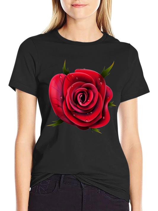 Rose Graphic T-Shirt - Elegant Floral Design