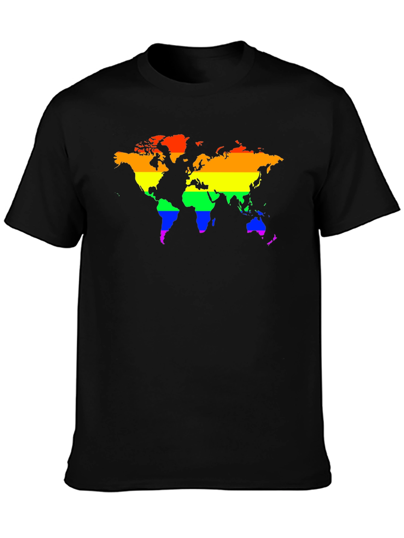 LGBTQ+ Rainbow World Map Graphic T-Shirt