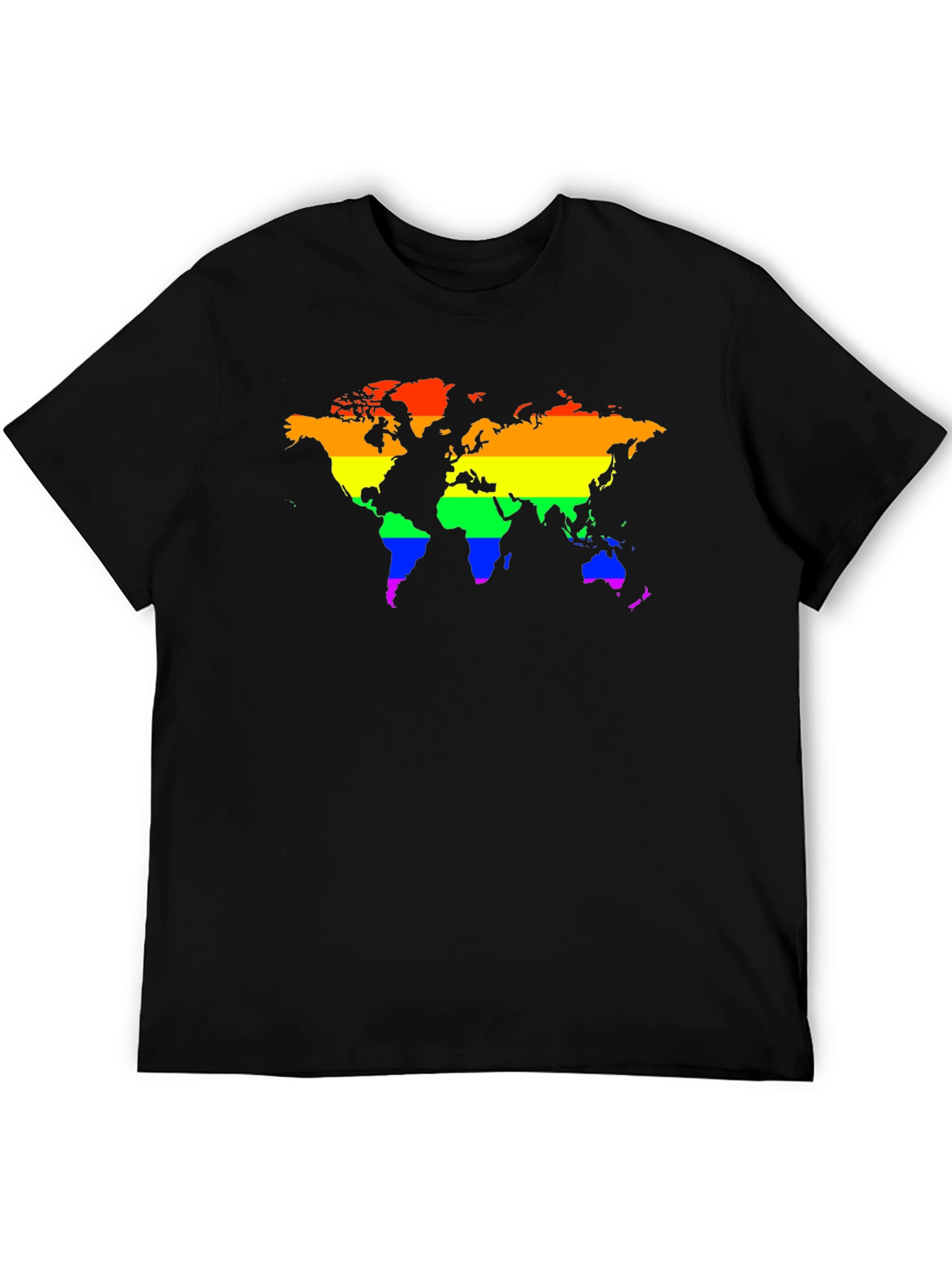 LGBTQ+ Rainbow World Map Graphic T-Shirt