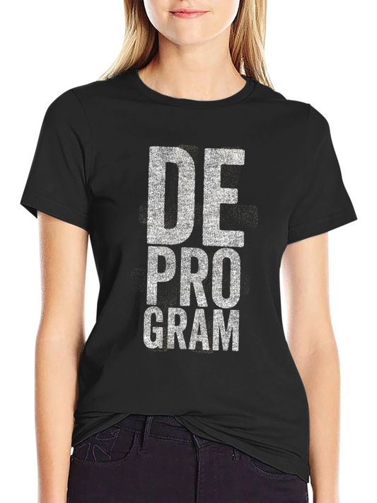 DEPROGRAM Graphic Tee - Black Cotton Blend T-Shirt