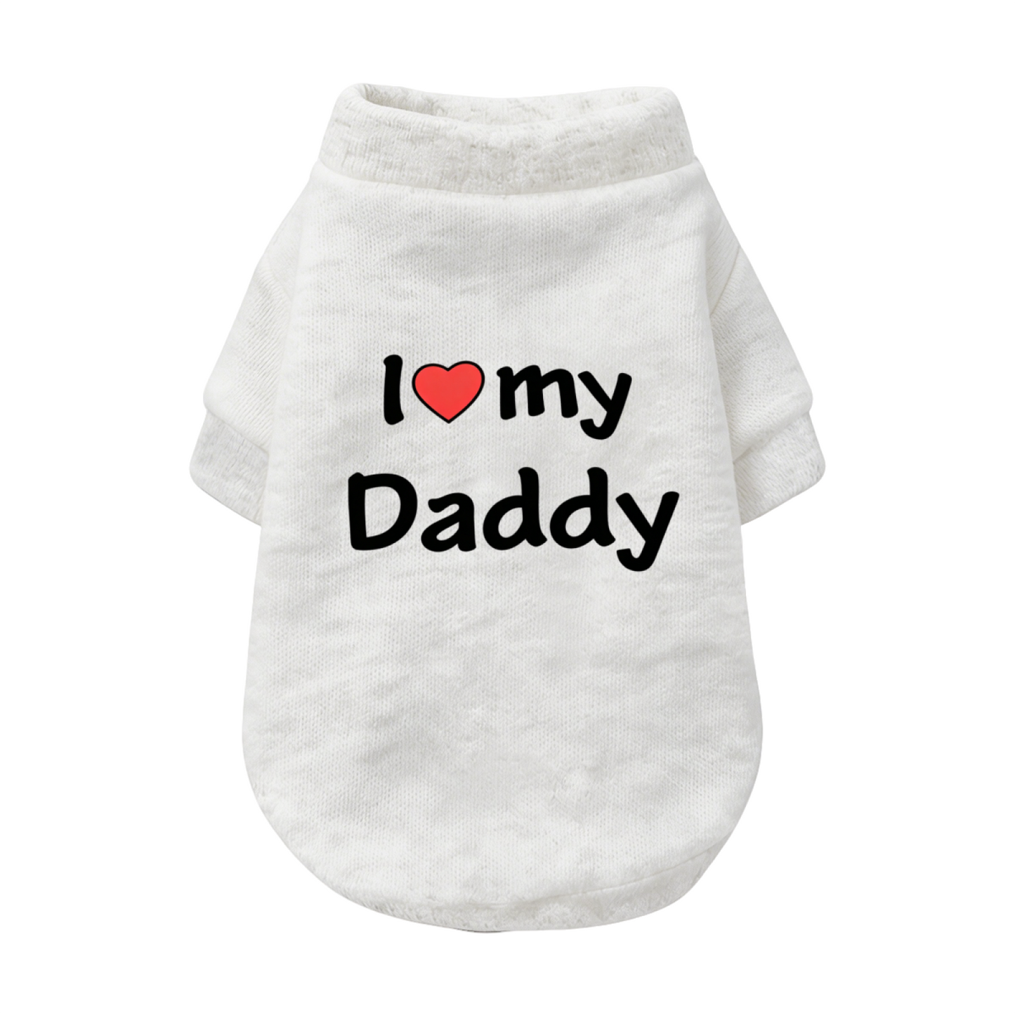 I Love My Daddy Red Heart Heather Grey Dog Sweater