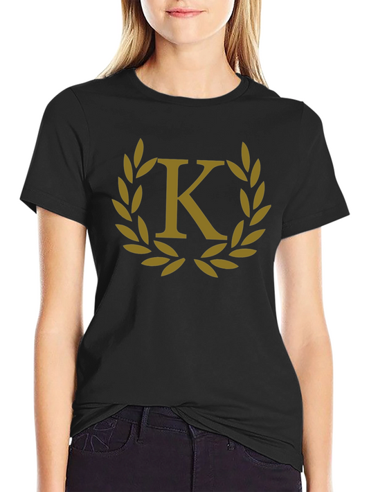 Letter K Laurel Wreath Graphic T-Shirt