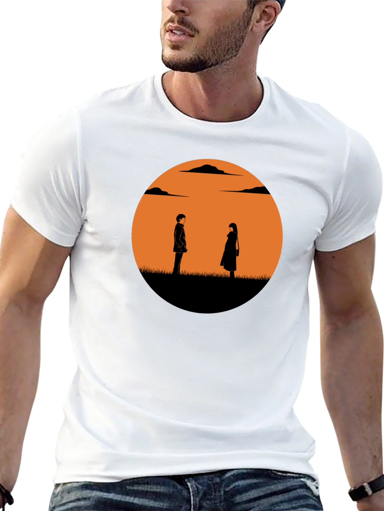 Sunset Silhouette Graphic Tee - Stylish Casual Wear
