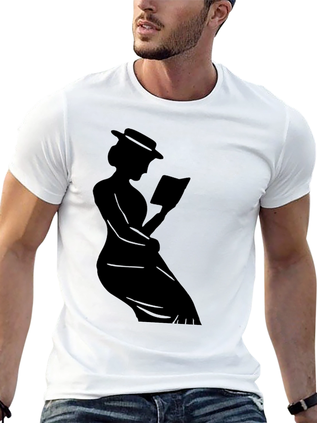 Silhouette Reader T-Shirt - Stylish Book Lover Tee