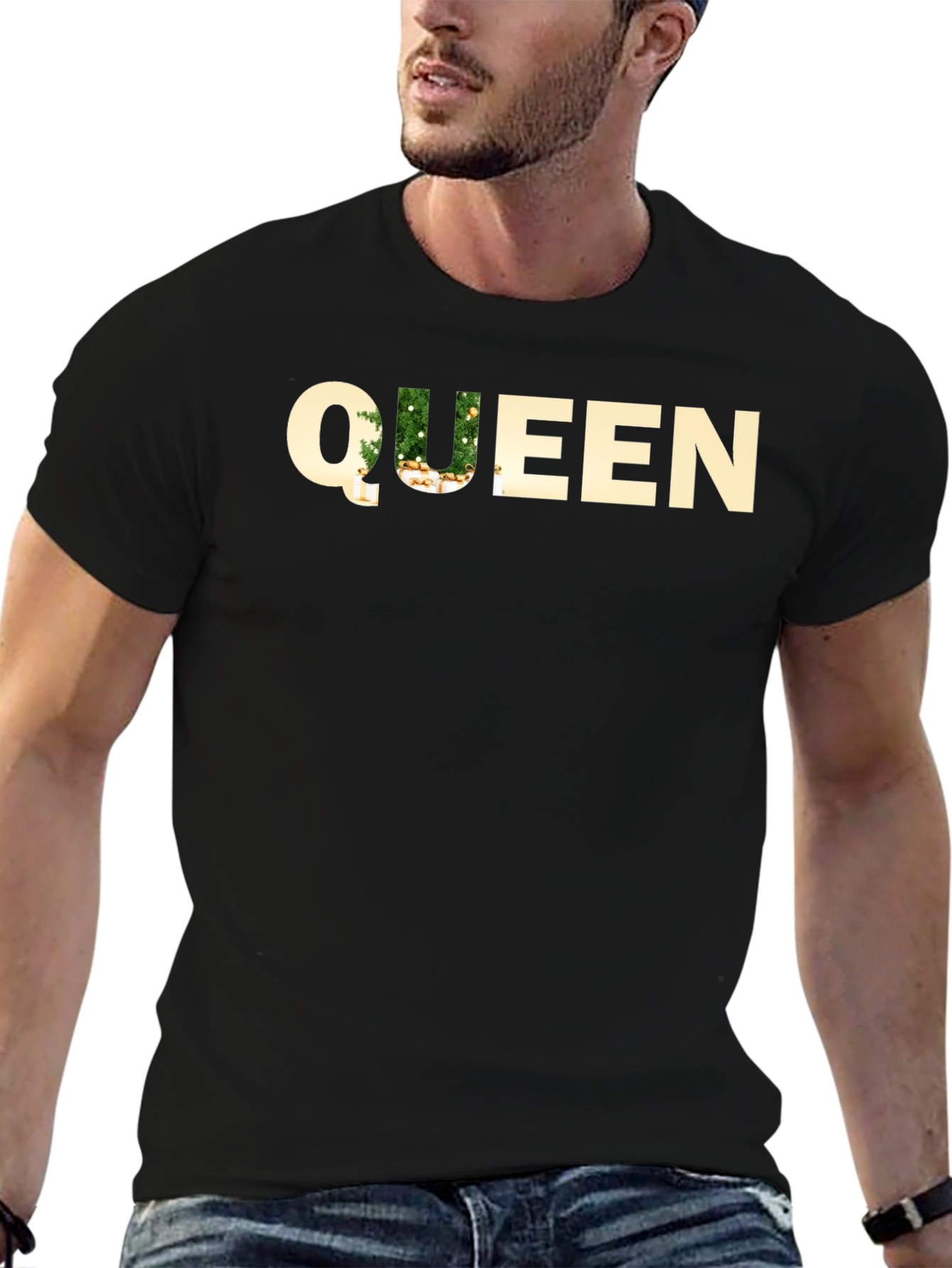 Queen Christmas Tree Black T-Shirt