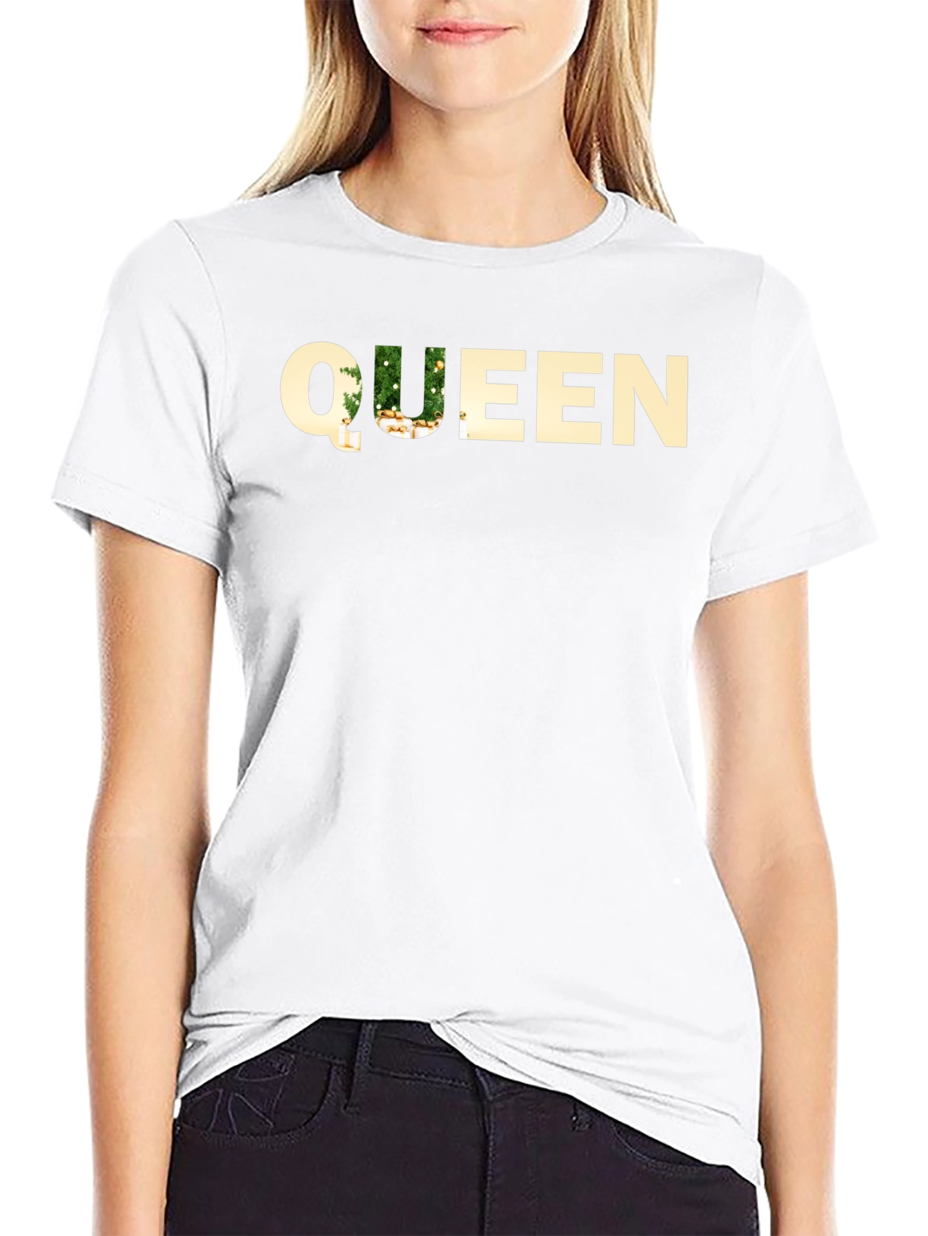 Queen Christmas Tree Black T-Shirt