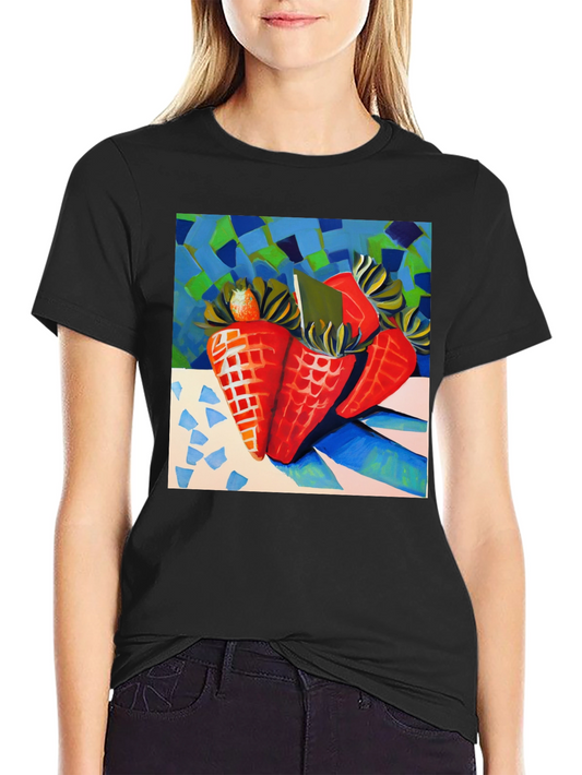 Abstract Carrots Black T-Shirt