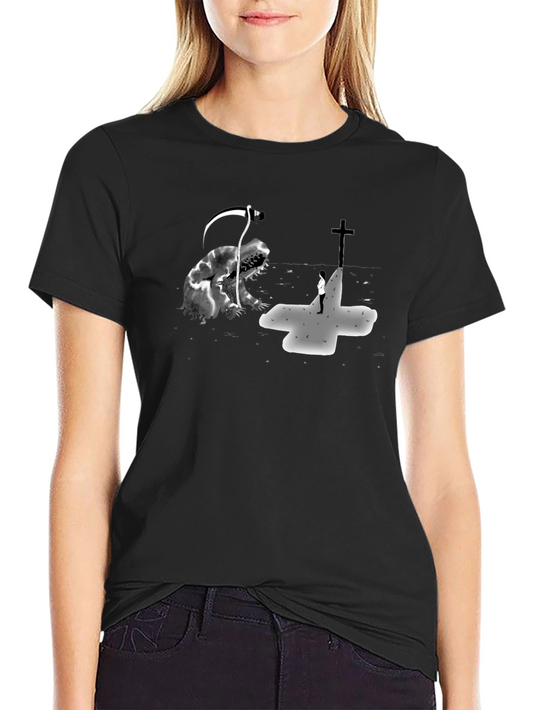 Grim Reaper vs Cross Black Graphic Tee