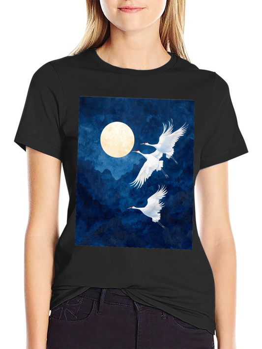 Crane Moon Graphic T-Shirt