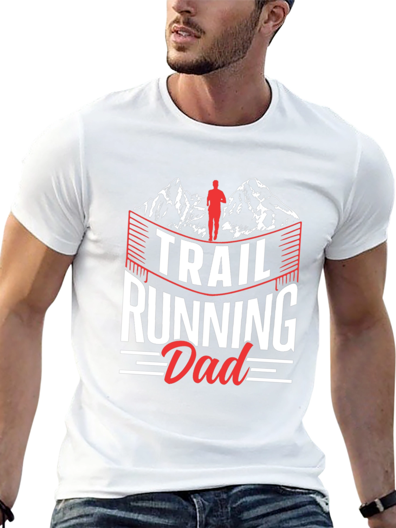 Trail Running Dad Tee - Black Graphic T-Shirt