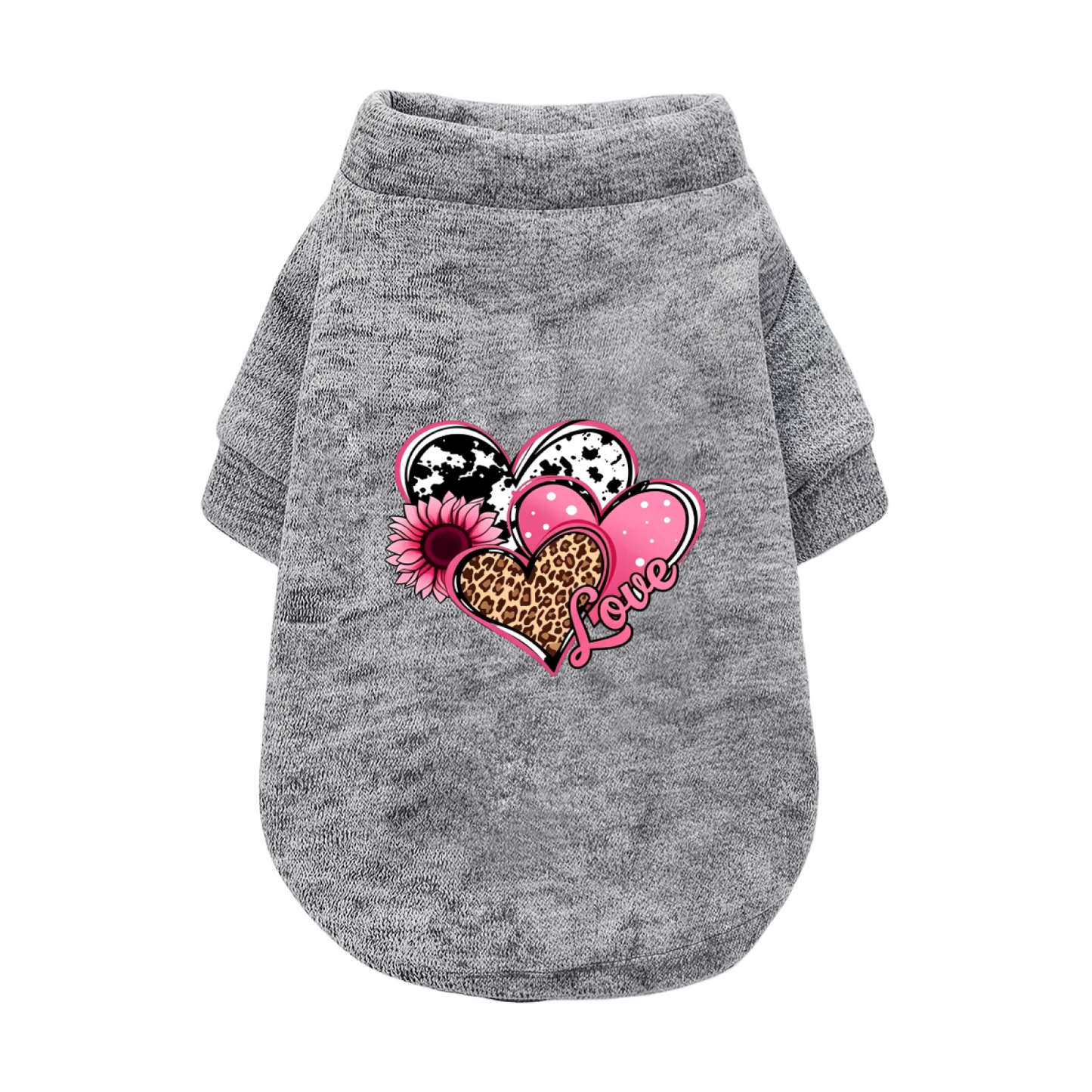 Leopard Heart Sunflower LOVE Girly Cute Puppy Sweater