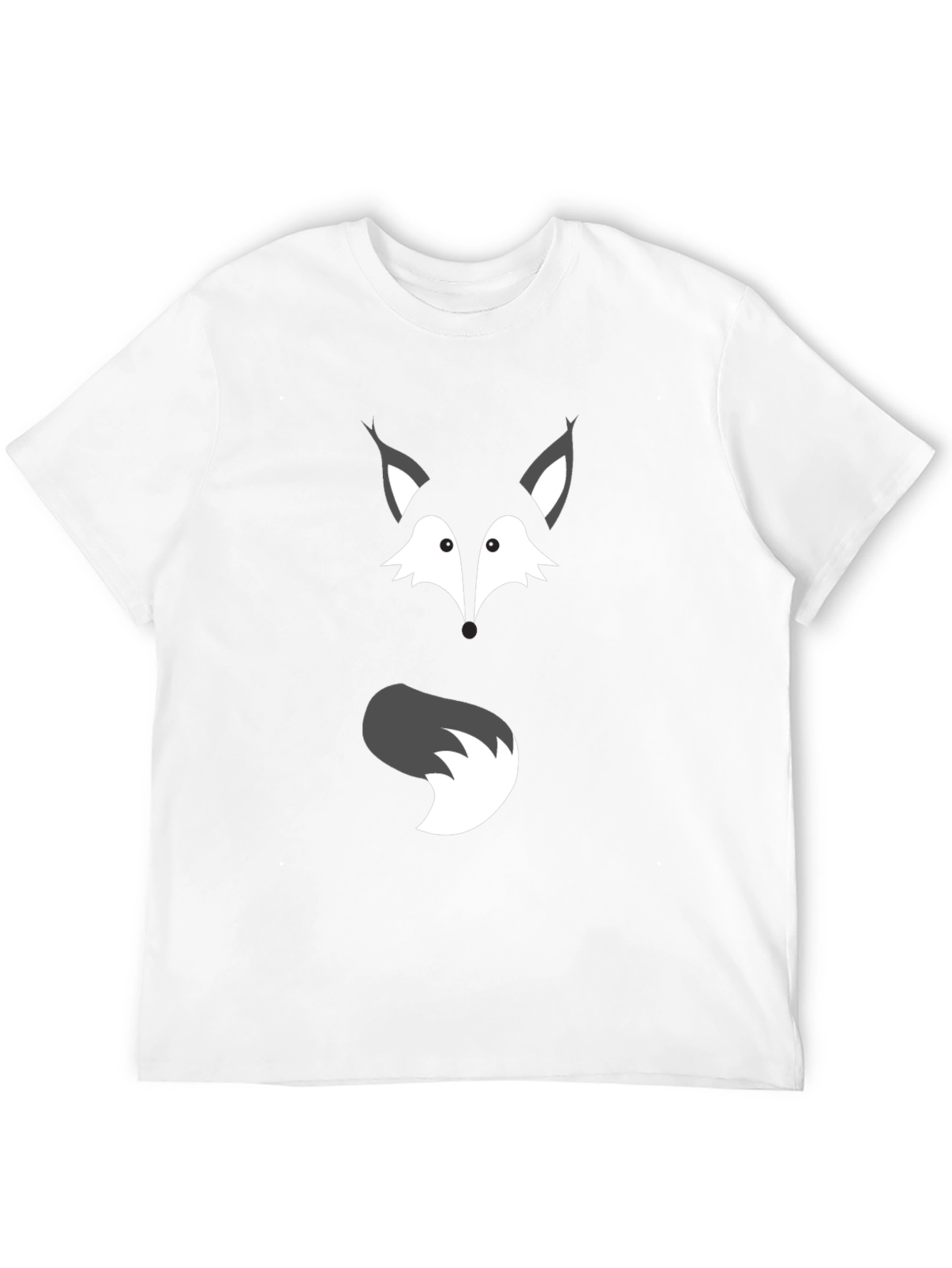 Fox Face & Tail Graphic Black T-Shirt