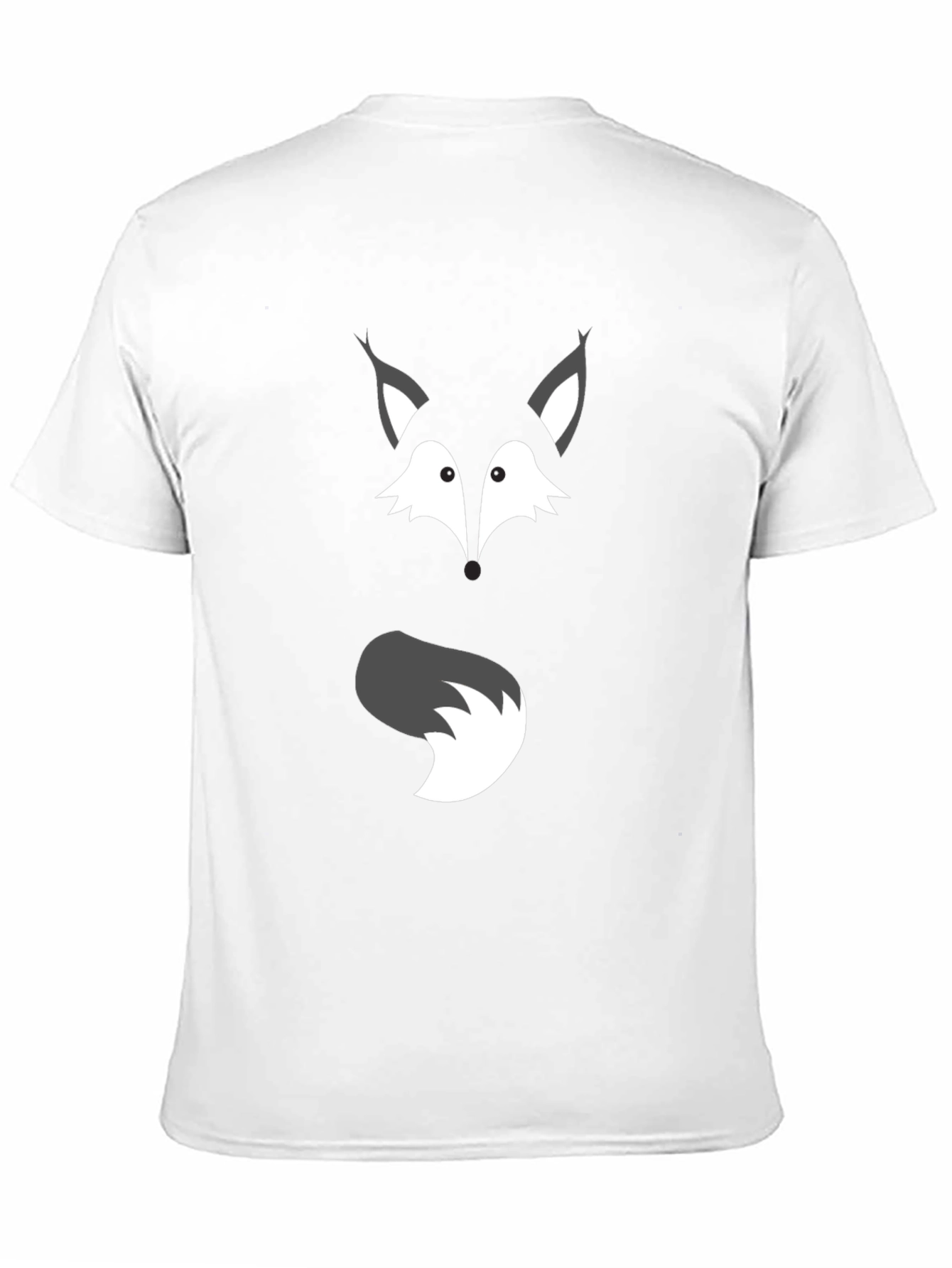 Fox Face & Tail Graphic Black T-Shirt
