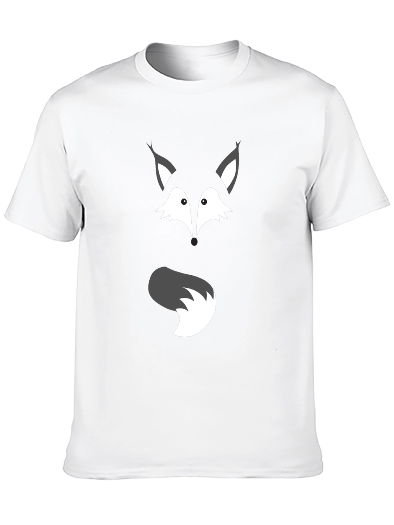 Fox Face & Tail Graphic Black T-Shirt