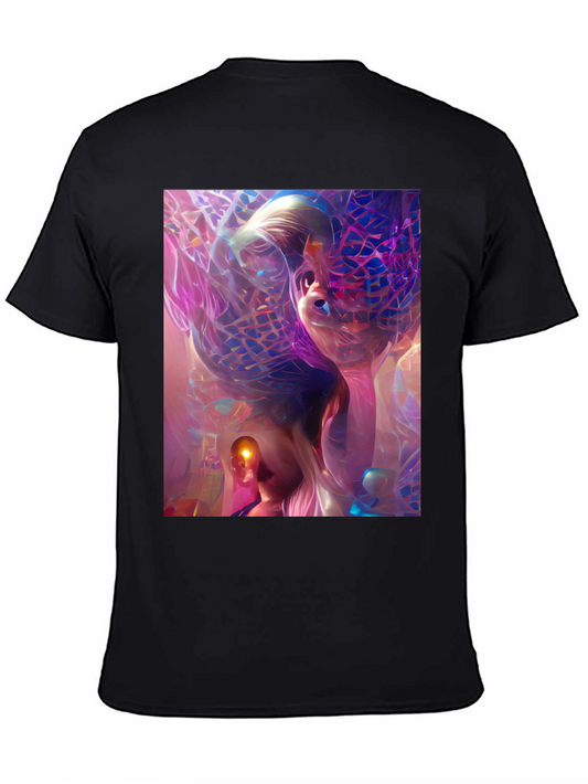 Abstract Art Print Black T-Shirt - Unique Graphic Tee