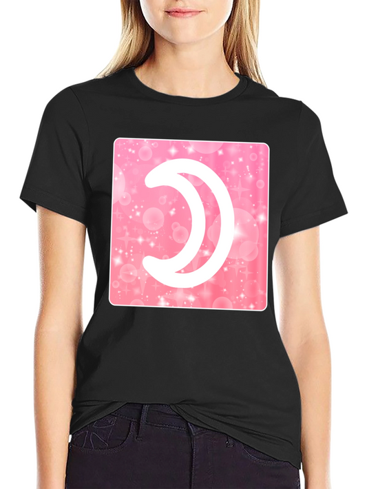 Crescent Moon Pink Sparkle Graphic Tee