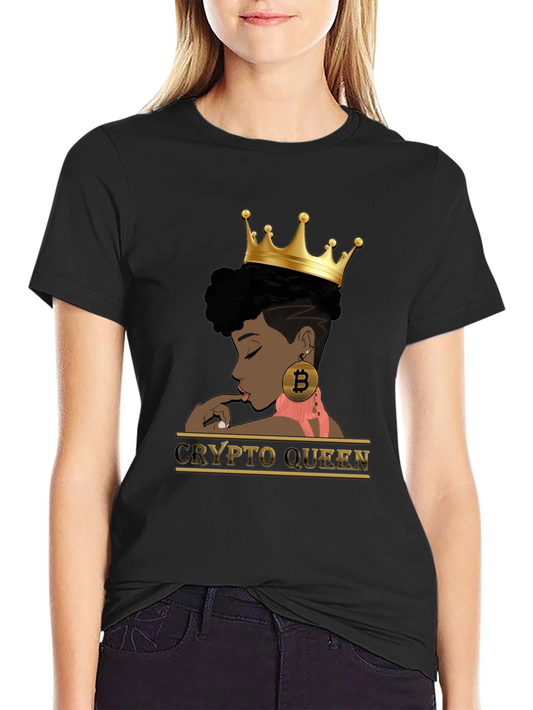 Crypto Queen Black Graphic T-Shirt