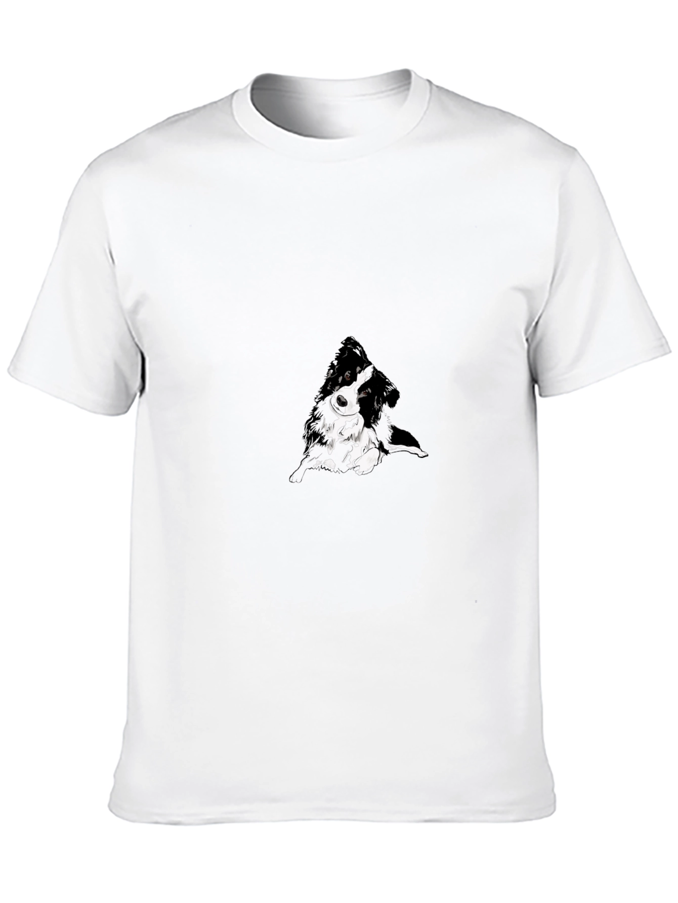 Black T-Shirt with Abstract Dog Design