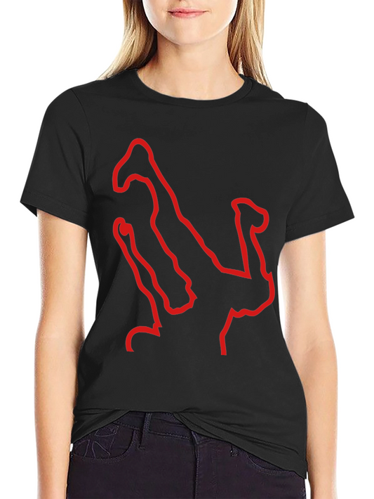 Black Tee with Red B-Boy Outline