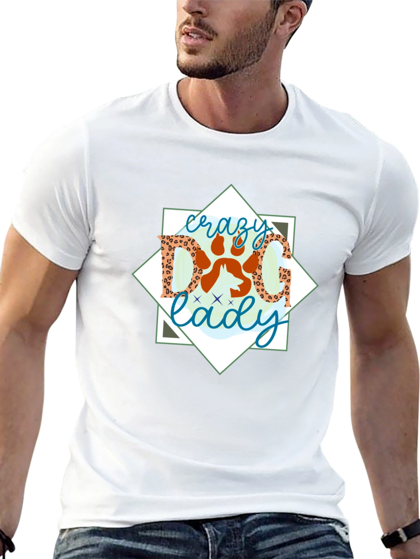 Crazy Dog Lady Graphic Tee - Black Cotton Shirt