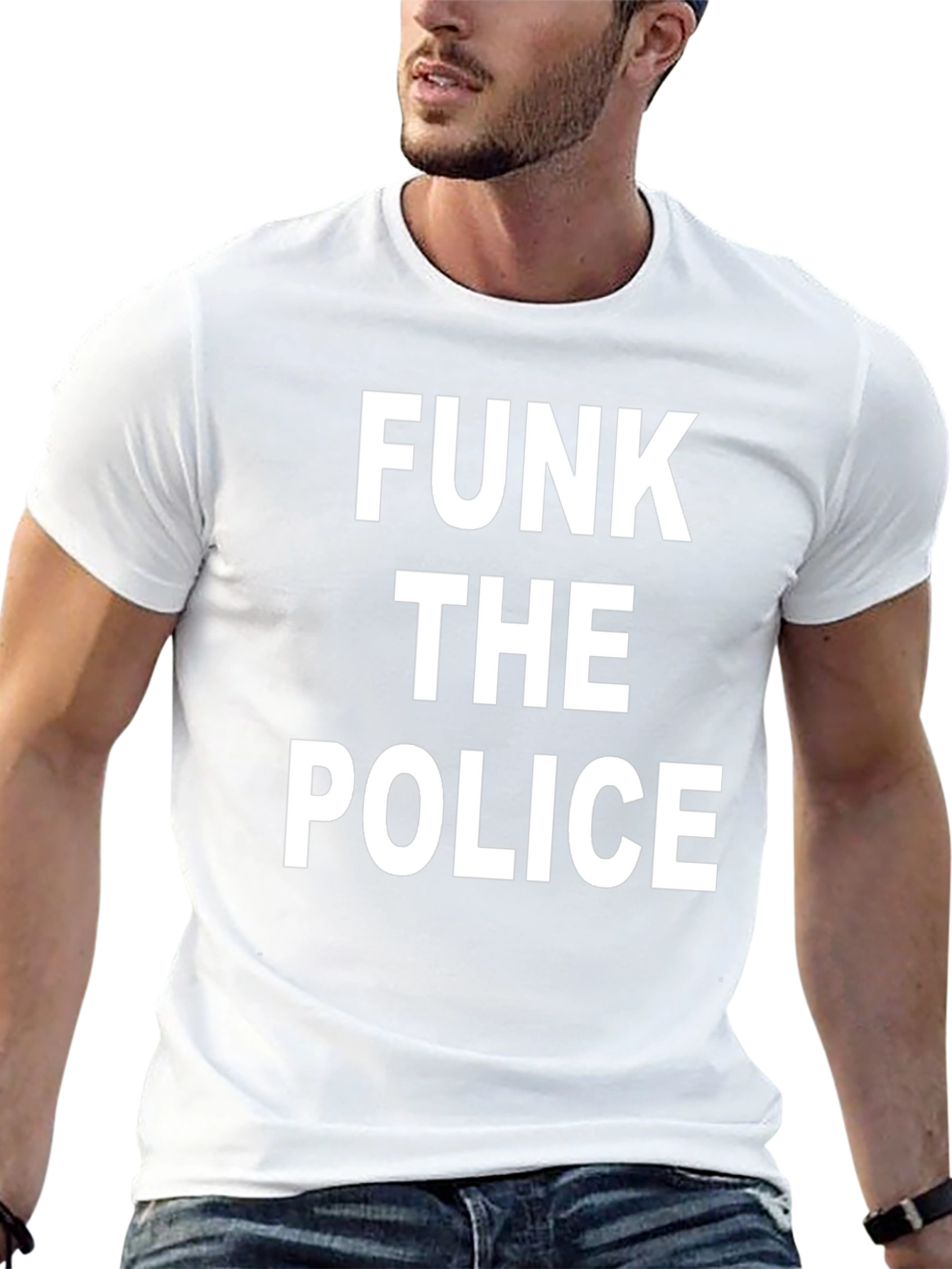 Funk the Police Graphic Tee - Black Cotton T-Shirt