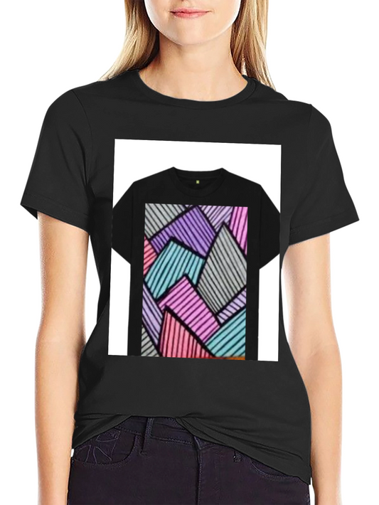 Abstract Geometric Black T-Shirt