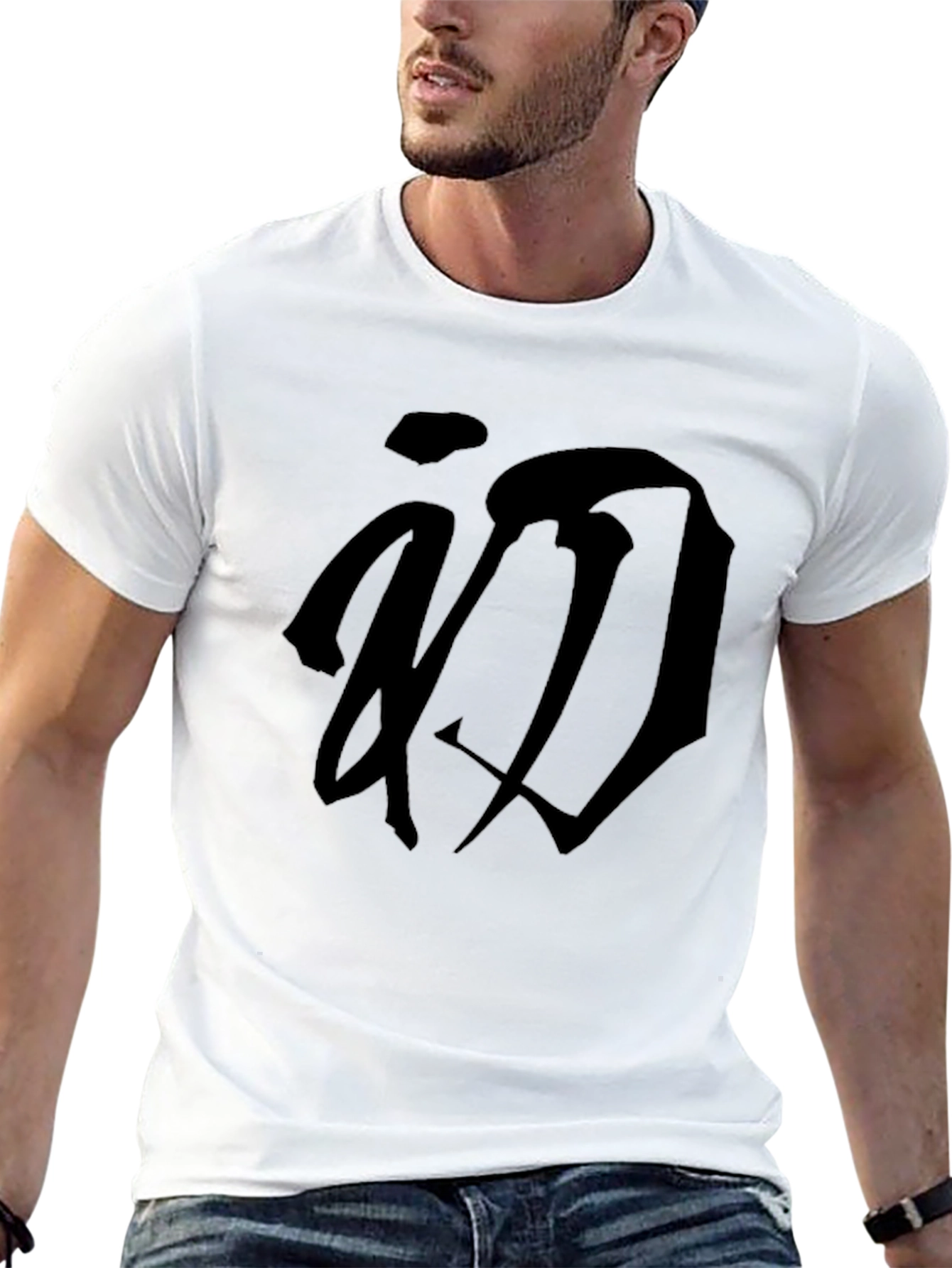 Black Graphic Tee - Stylish Kanji Design