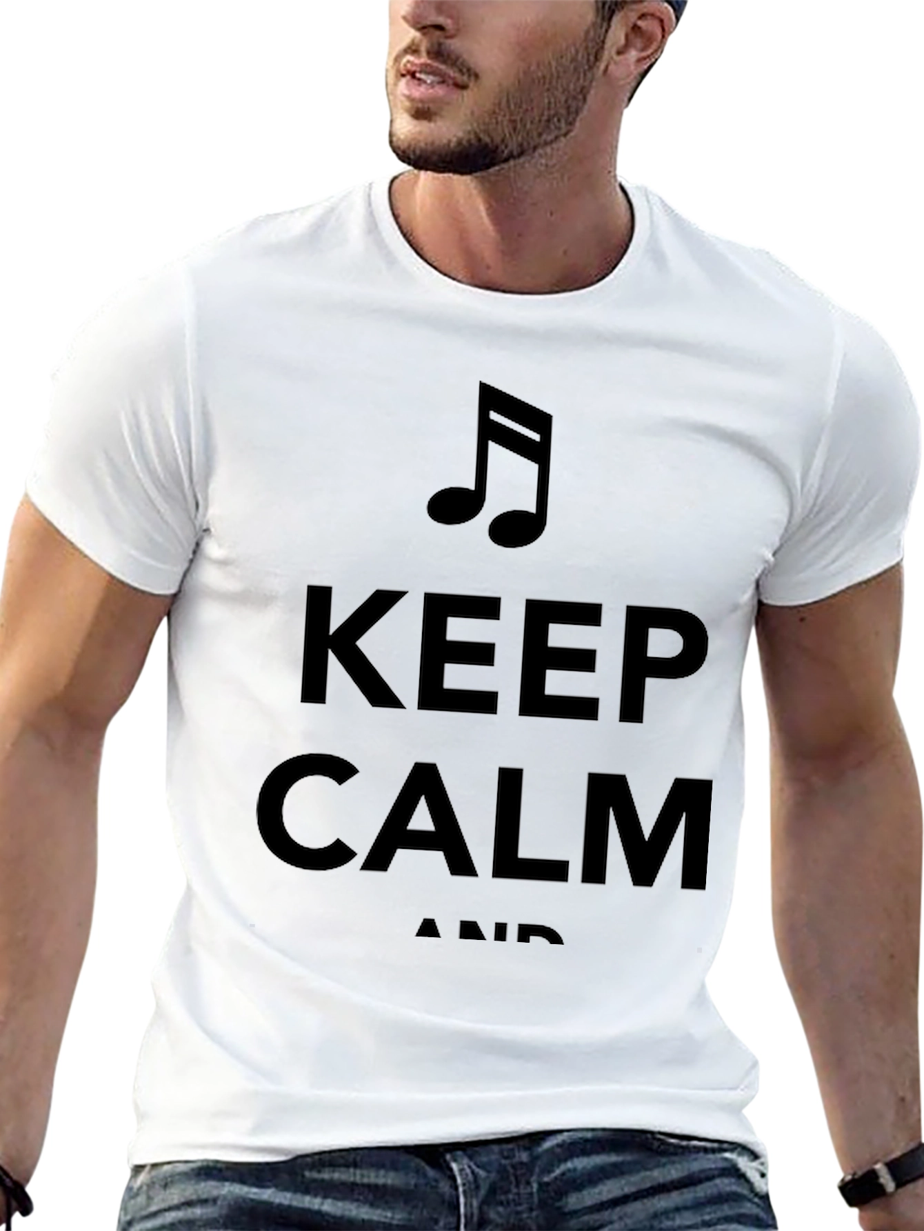 Keep Calm Music Note Graphic T-Shirt
