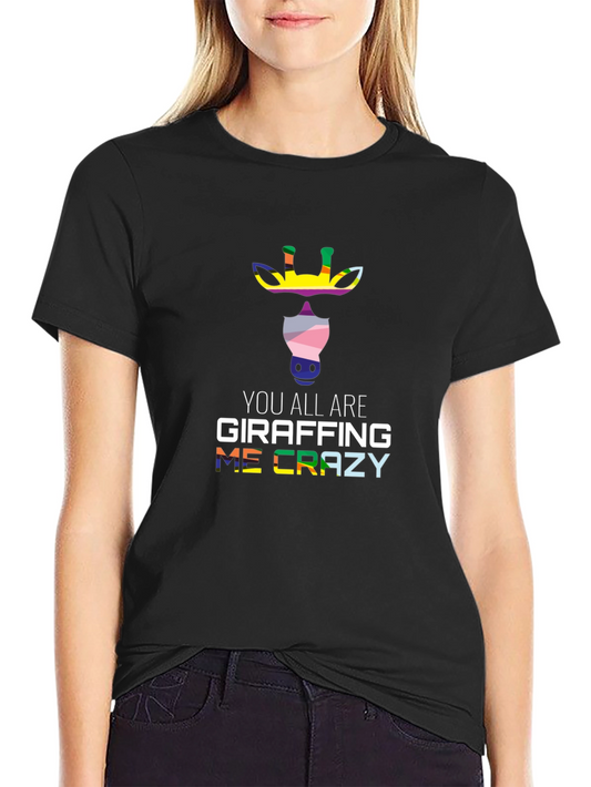 Giraffe Crazy T-Shirt: Fun Colorful Design
